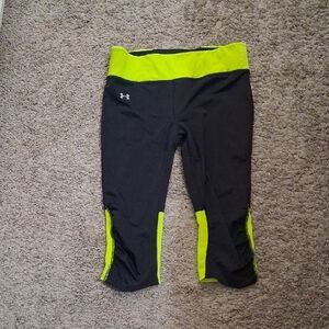 Under Armour Black and Bright Yellow Active Leggings